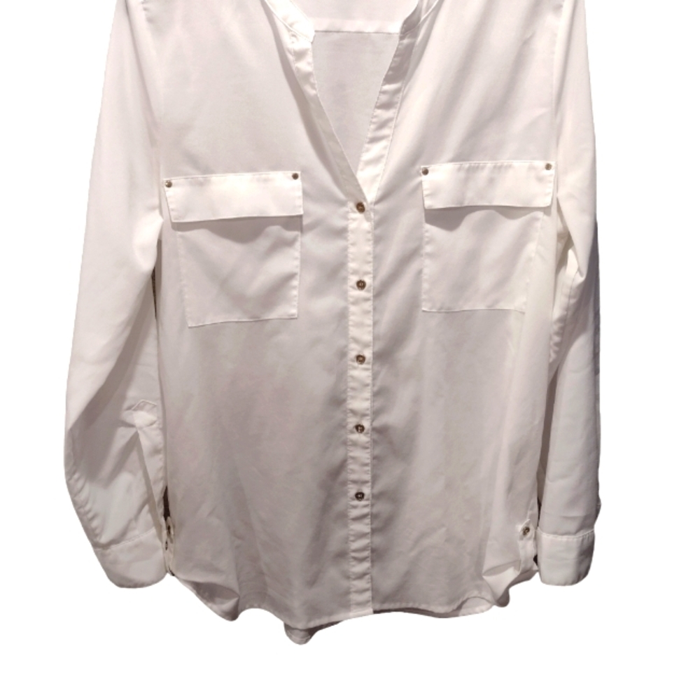 CALVIN KLEIN Women's White Blouse. Size XL